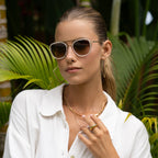 Weston Round Acetate Unisex Sunglasses - Light Pink/Brown