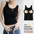 Ribbed Built-In Bra Tank