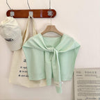 Luxe Solid Knitted Knotted Shawl Wrap