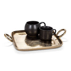 Large Gold Ring Handle Tray – 12" Square