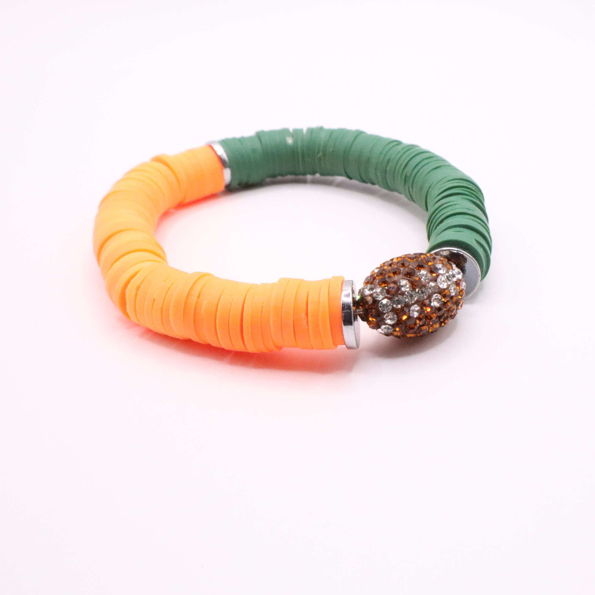 Orange and Green Game Day Football Bracelet