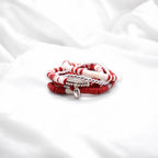 Dark Red and White Game Day Bracelet Stack