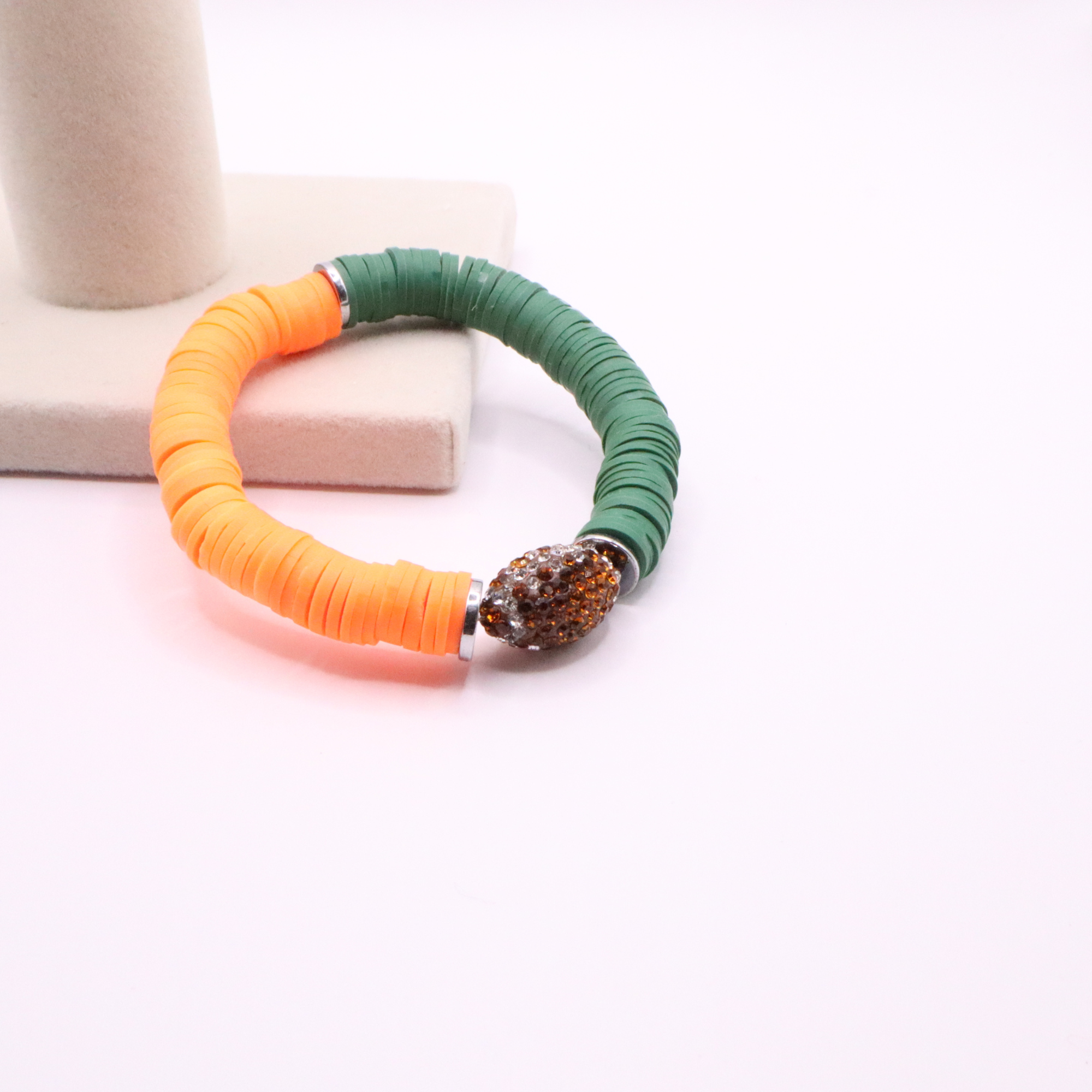 Orange and Green Game Day Football Bracelet