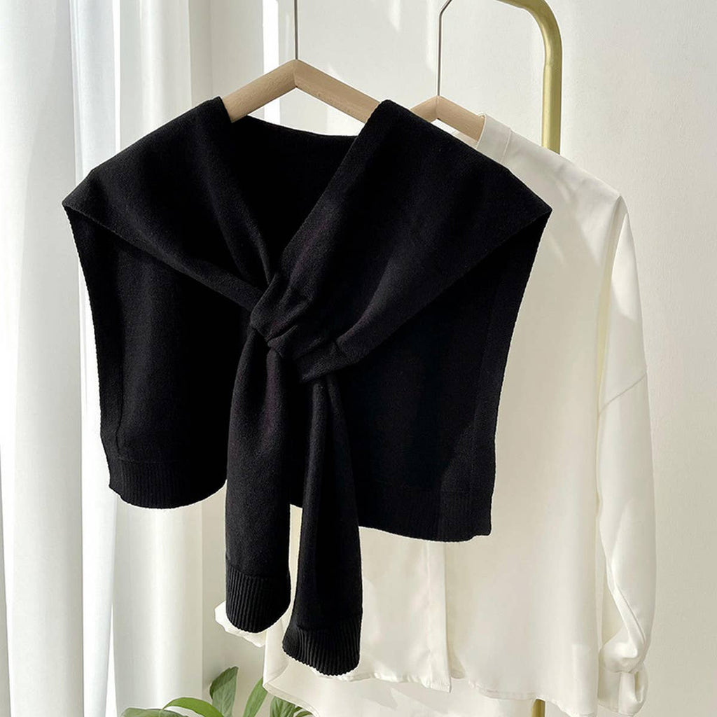 Luxe Solid Knitted Knotted Shawl Wrap