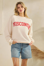 T-42123-CLOUDY KNIT WISCONSIN GRAPHIC SWEATSHIRT