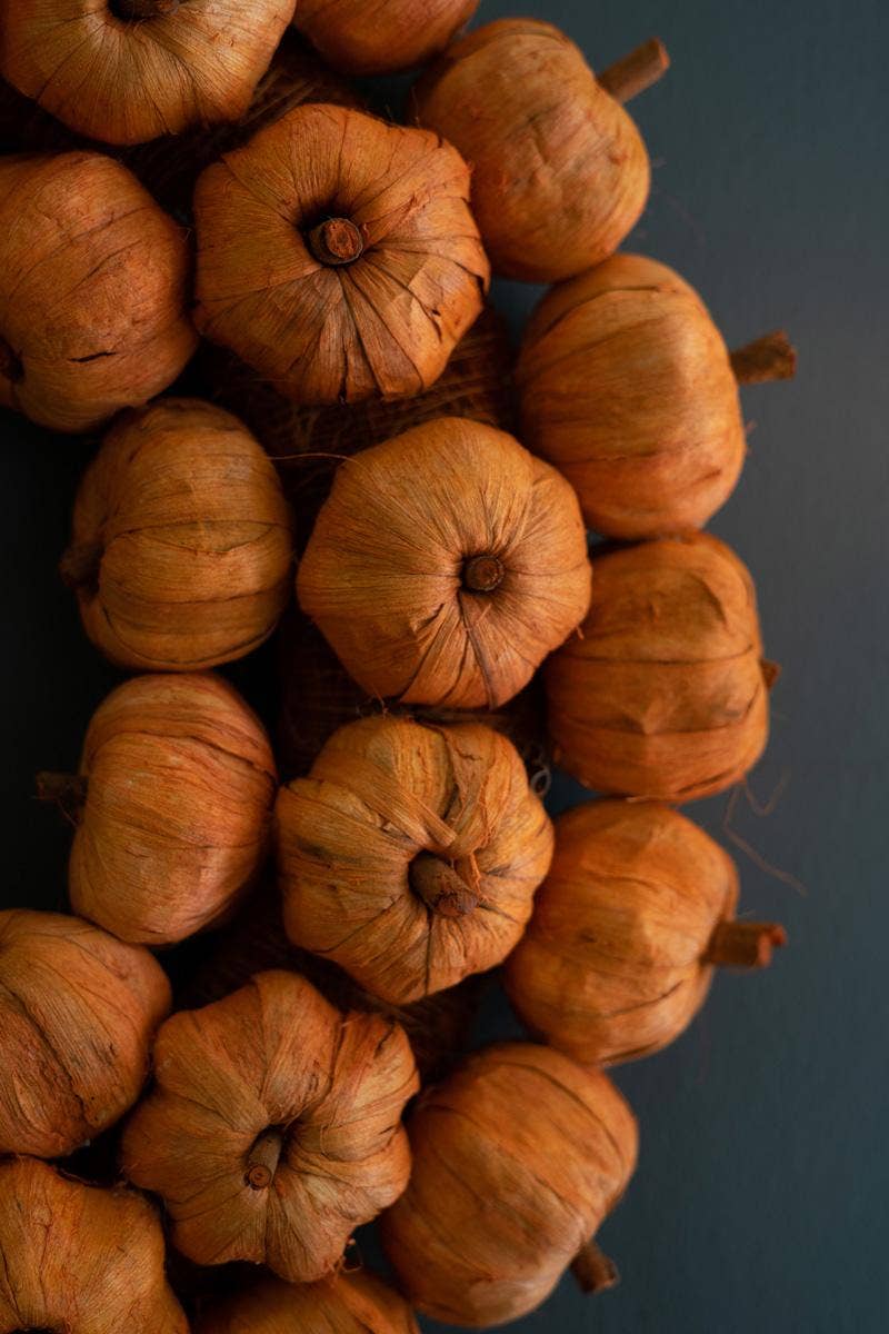 Faux Pumpkin Fall Wreath – 19-Inch