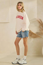 T-42123-CLOUDY KNIT WISCONSIN GRAPHIC SWEATSHIRT