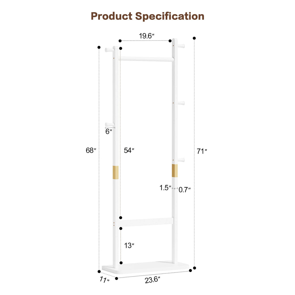Coat Racks solid wood hanger 23.6* 11*71 in easy to assemble
