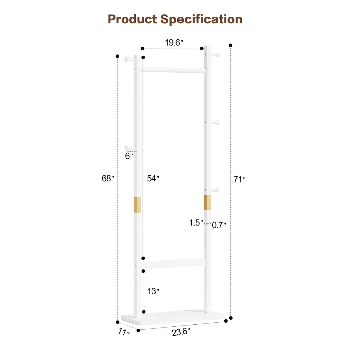 Coat Racks solid wood hanger 23.6* 11*71 in easy to assemble