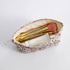Floral Canvas Cosmetic & Travel Makeup Bag