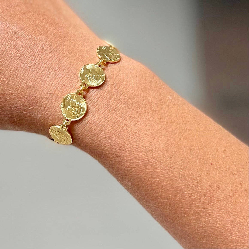 Matte Gold Coin Chain Bracelet