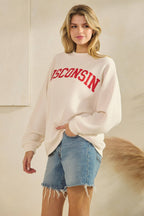 T-42123-CLOUDY KNIT WISCONSIN GRAPHIC SWEATSHIRT