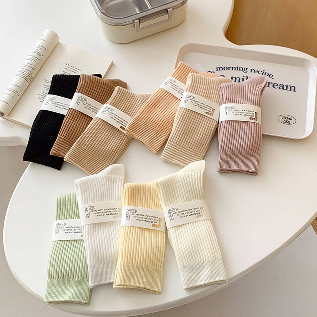 Macaron Cotton Crew Socks