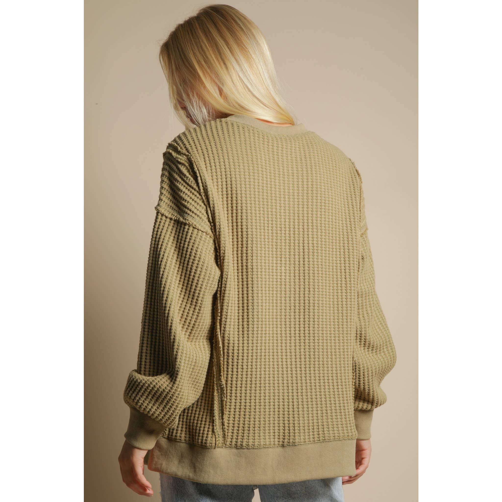 Oversized Waffle Knit Top