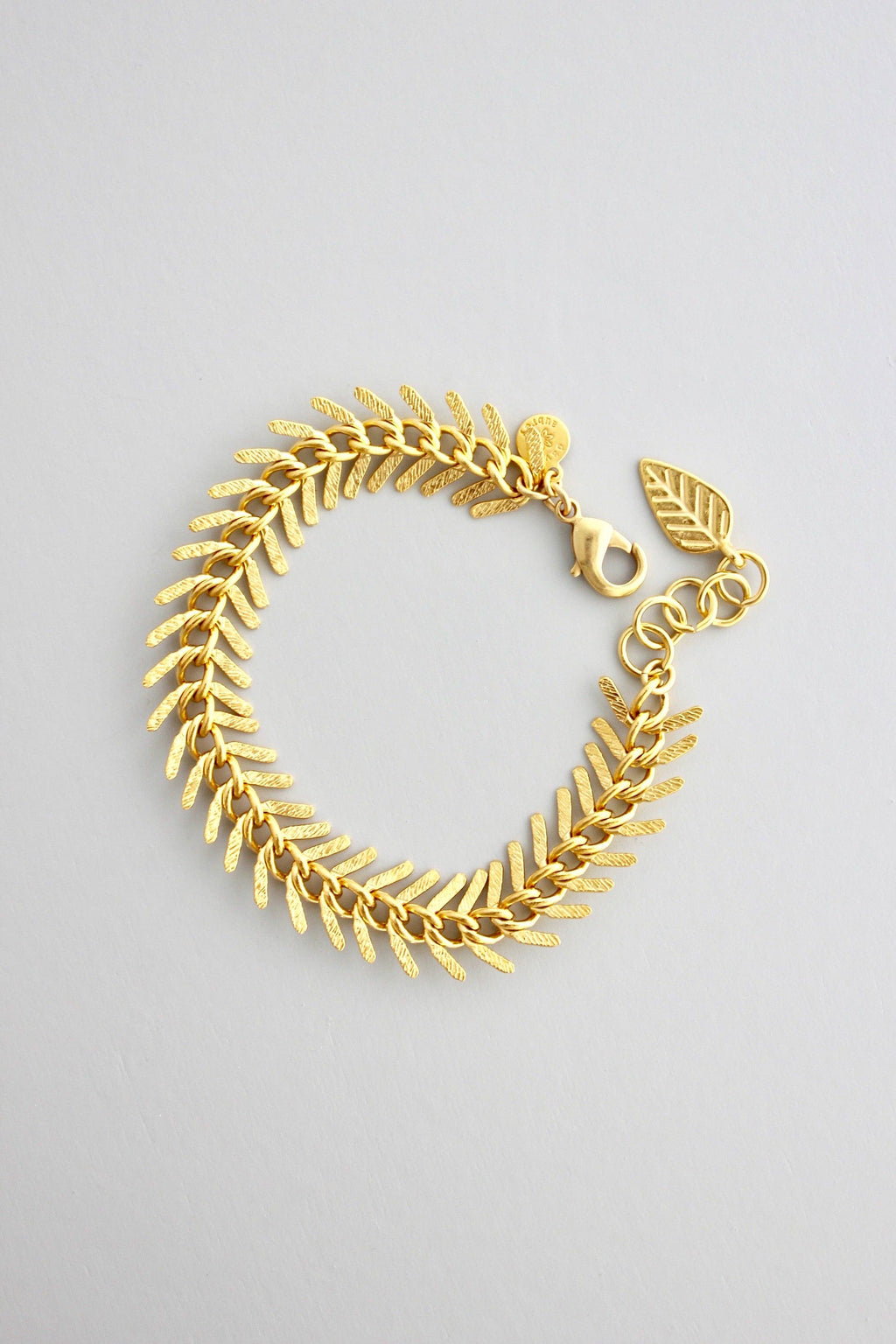 Matte Gold Fishbone Chain Bracelet