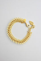 Matte Gold Fishbone Chain Bracelet