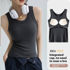 Ribbed Built-In Bra Tank