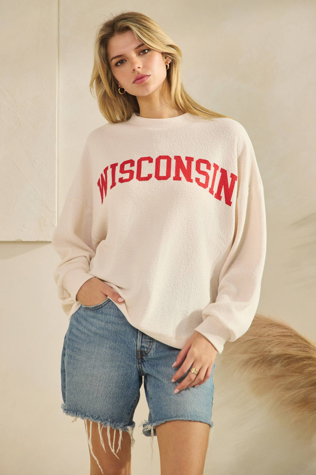 T-42123-CLOUDY KNIT WISCONSIN GRAPHIC SWEATSHIRT