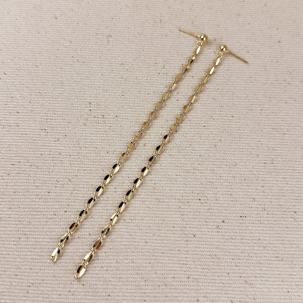 18k Gold Chain Drop Earrings