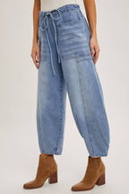 DRAWSTRINGS BARREL JEANS