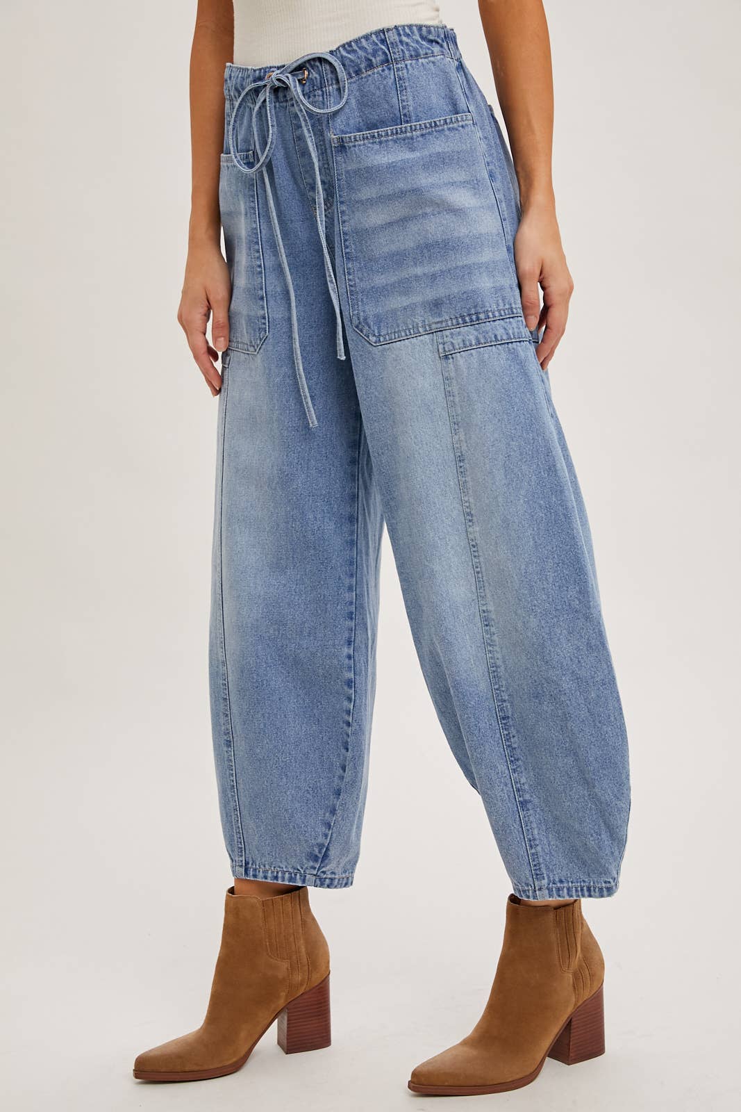 DRAWSTRINGS BARREL JEANS
