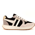 Women’s Retro Court Sneakers – Everyday Black & Cream Fashion Tennis Shoes