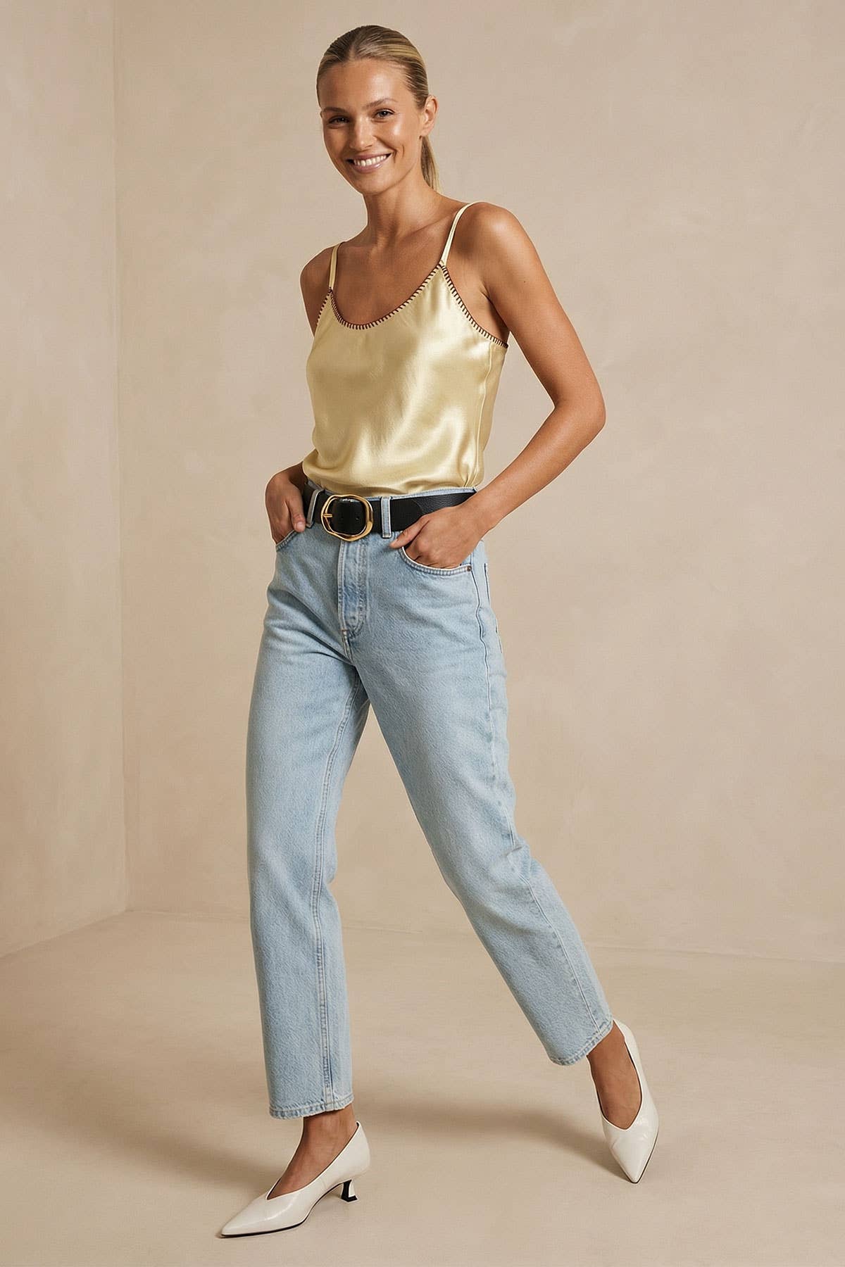 Luxe Whipstitch Satin Cami