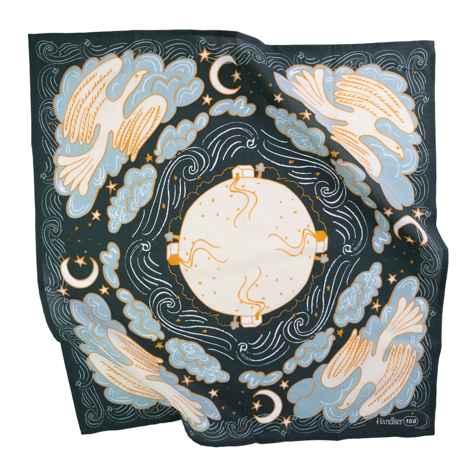 Luna Cotton Bandana – Teal & Orange