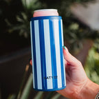 Navy Striped Slim Can Cooler