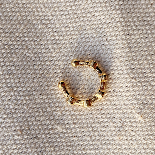 18k Gold Filled Bezel CZ Ear Cuff - Hypoallergenic