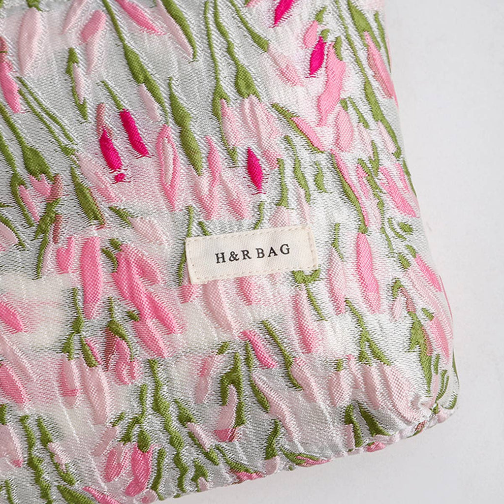 Floral Canvas Cosmetic & Travel Makeup Bag