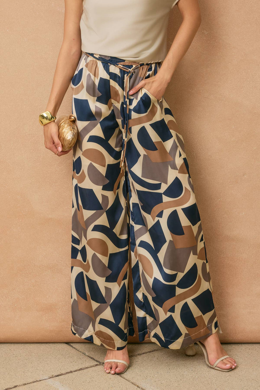 Lost In Space Satin Wide Leg Pants
