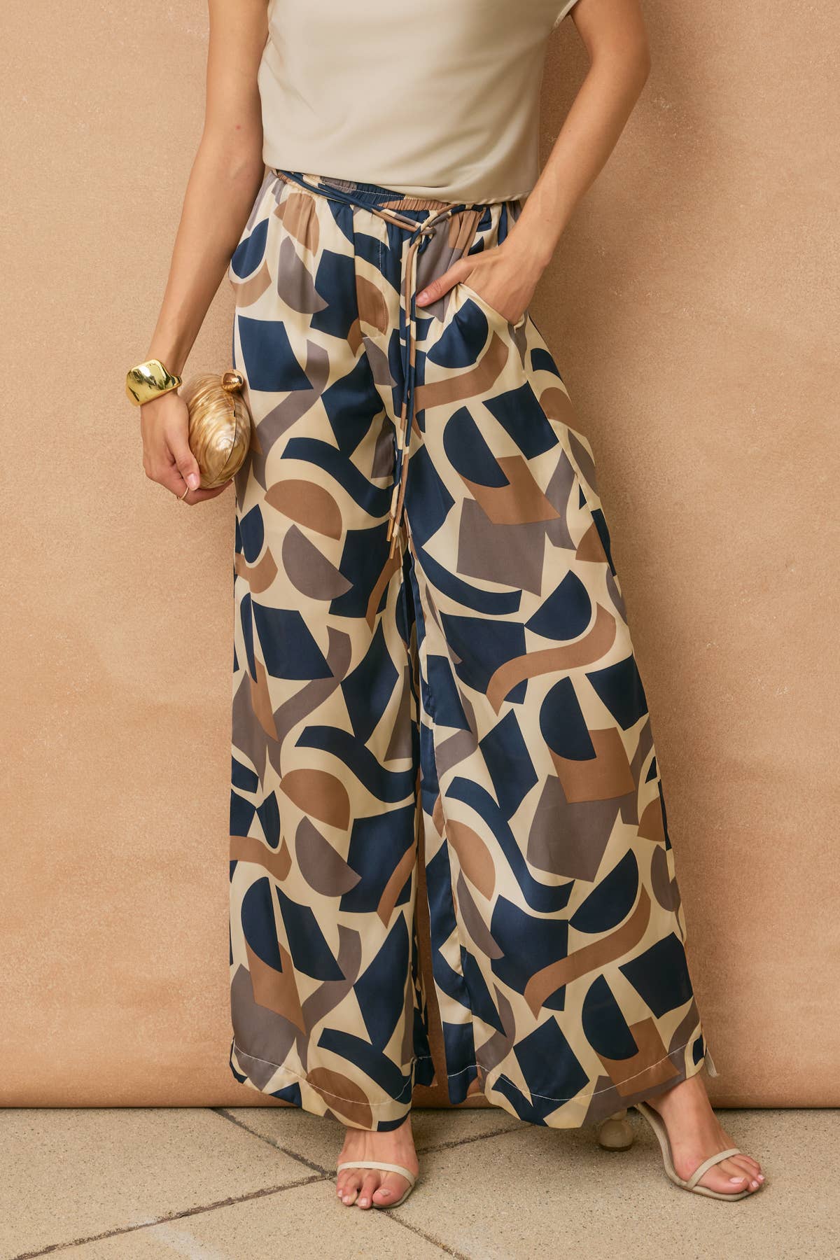 Lost In Space Satin Wide Leg Pants