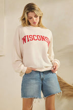 T-42123-CLOUDY KNIT WISCONSIN GRAPHIC SWEATSHIRT