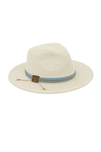 Upcycled Band Straw Panama Hat - Luxe Summer Fedora