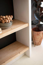 TEXTURED  SHELVING UNIT WITH FOUR WOODEN SHELVES #1