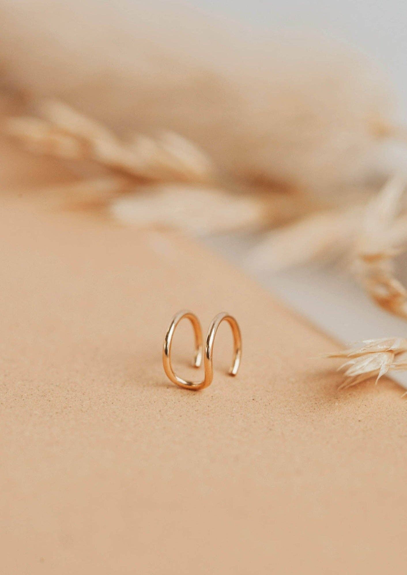 Double Up Ear Cuff | 14kt Gold Fill + Sterling Silver