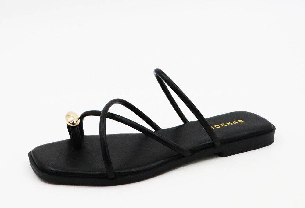 Crisscross Ring Toe Flat Sandals