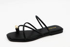 Crisscross Ring Toe Flat Sandals