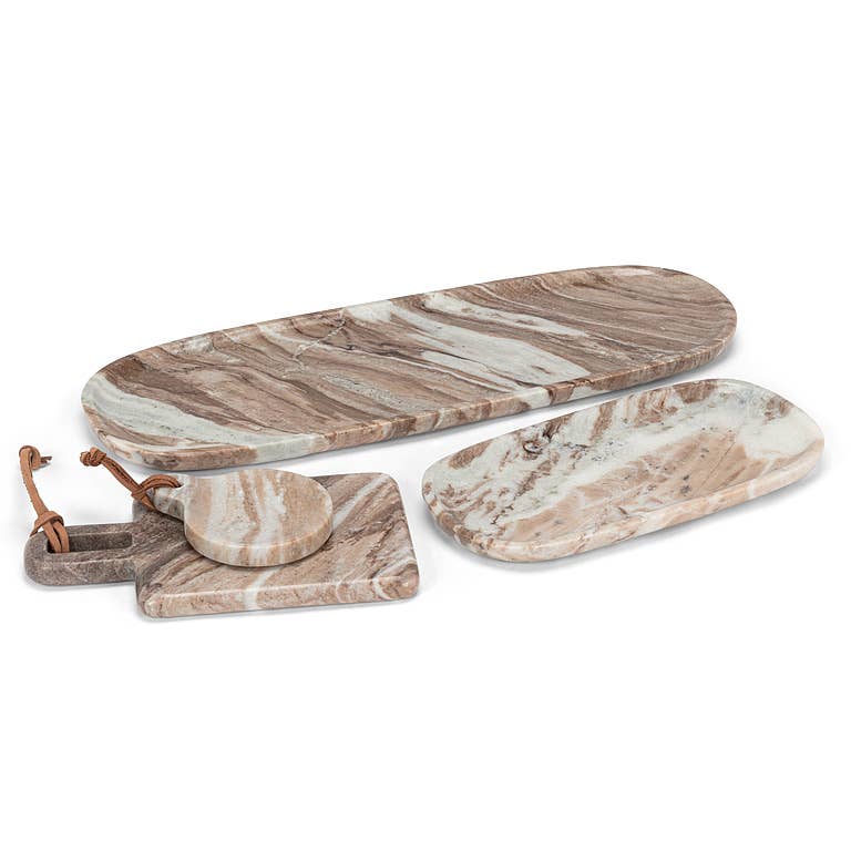 Brown Marble Oblong Serving Tray