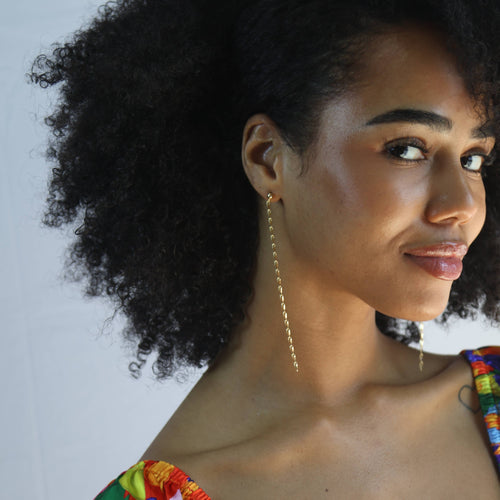 18k Gold Chain Drop Earrings