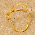 Curved Oval Minimalist Statement Ring