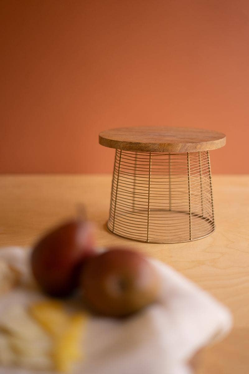 Mango Wood & Wire Decorative Risers – Set of 2
