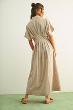 D4472   STRIPED BUTTONDOWN SHIRT DRESS