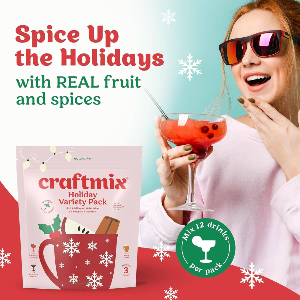 Craftmix Fall & Winter Cocktail Mixer Variety Pack – 12 Servings