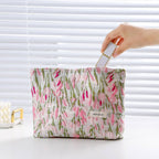 Floral Canvas Cosmetic & Travel Makeup Bag