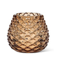 Medium Amber Glass Pinecone Tealight Holder