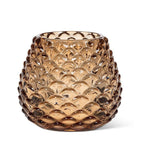 Medium Amber Glass Pinecone Tealight Holder