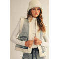 Washed Vintage Denim Fleece Vest