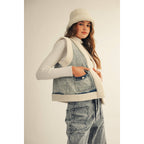Washed Vintage Denim Fleece Vest
